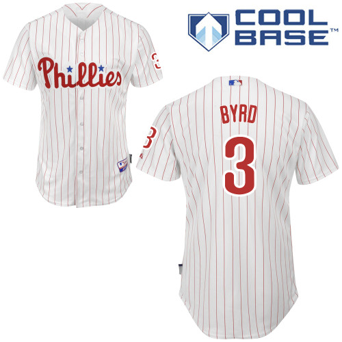 Marlon Byrd #3 MLB Jersey-Philadelphia Phillies Men's Authentic Home White Cool Base Baseball Jersey
